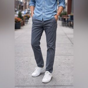 Bonobos Slim Taper Chino Pants Gray Stretch Business Casual Mens 34x34 Modern